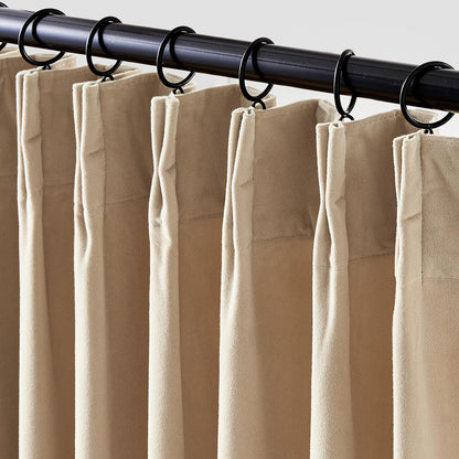 Lazzzy Blackout Curtains Thermal Insulated Curtains Room Window Drapes Super Soft Luxury Curtains for Living Room Bedroom Rod Pocket 2 Panels, 96 Inch Lined | Beige