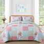 Mybedsoul Boho Quilts Queen Size, Patchwork Floral Bedding Set, Blue
