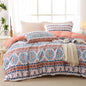 MUXHOMO Duvet Cover King Size, 3-Piece Floral Grey-Blue Bedding Set