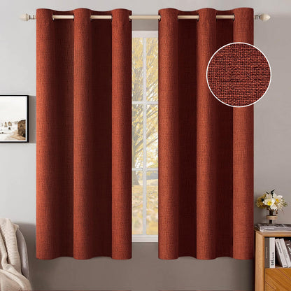 MIULEE 100% Blackout Linen Curtains for Bedroom 52x90 Inches Natural Beige