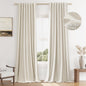 Guken Cream Linen Blackout Curtains 84 Inch Length 2 Panels Set for Living Room Bedroom Back Tab Thermal Insulated 100% Black Out Drapes Room Darkening Window Curtain Ivory Natural Beige