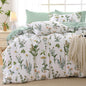 MUXHOMO Queen Comforter Set, 7-Piece Floral Bed in a Bag, Sage Green