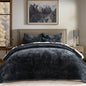 EverGrace Stripe Channel Luxury Velvet Quilt Set King Size, Beige Taupe