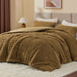 BEDELITE Fluffy Queen Comforter Set, Dark Grey Fleece Bed Set 3 Pieces