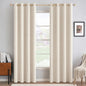 MIULEE 100% Blackout Linen Curtains for Bedroom 52x84 Inches Natural Beige