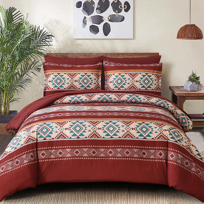 Anibedding Brown Full Size Comforter Set, 7 Pieces Boho Western Bedding Set
