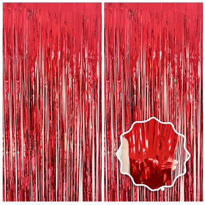 2 Pack Foil Curtain Backdrop Curtains Silver Tinsel Door Streamers Birthday Party Decorations Photo Backdrop Props for Party Graduation Wedding Bachelorette Christmas Baby Shower
