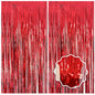2 Pack Foil Curtain Backdrop Curtains Silver Tinsel Door Streamers Birthday Party Decorations Photo Backdrop Props for Party Graduation Wedding Bachelorette Christmas Baby Shower