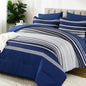 Dobuyly Teal Queen Comforter Set 7 Pieces, Blue Boho Striped Bed in a Bag Queen Size Soft Microfiber All Season Bedding Set with Comforter, Sheets, Pillowcases & Shams