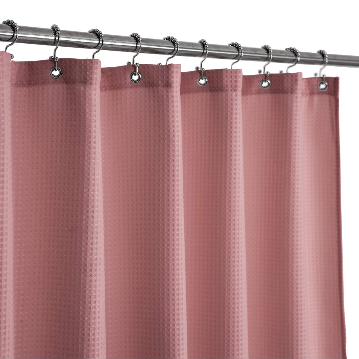 Barossa Design Waffle Weave White Shower Curtain Hotel, Standard Size