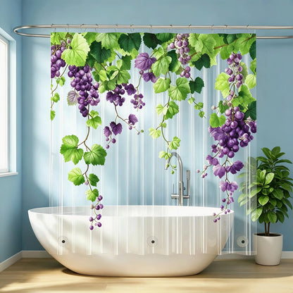 Clear Green Ivy Leaves Shower Curtain Liner, Transparent Plastic Nature Green Botanical Leaf Decorative Waterproof Shower Curtains for Bathroom, 72x72 Weighted Magnetic Shower Curtain Liner with Hooks