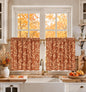 Miss Adola 36 Inch Length Kitchen Tier Curtains Pumpkin Leaf Cafe Curtains