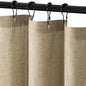 MIULEE Linen Buttonhole Fabric Shower Curtain Natural 72*72" 12 Metal Hooks