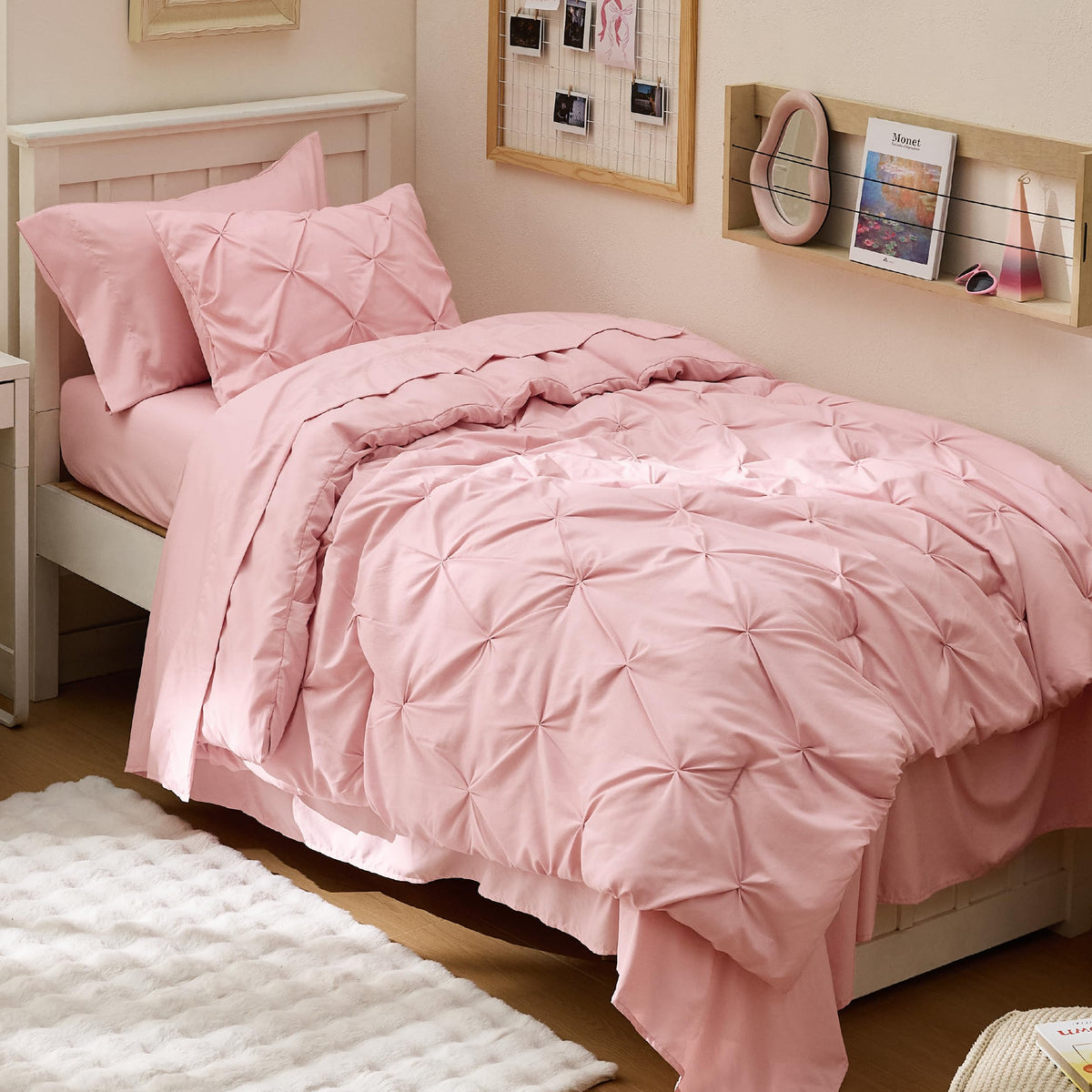 Bedsure 7-Piece King Size Comforter Set & Sheets, Grey King Bedding