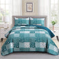 Mybedsoul Boho Quilts Queen Size, Patchwork Floral Bedding Set, Blue