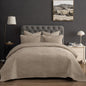 PHF Diamond Pattern Luxury Velvet Quilt Set Queen Size, Sand