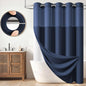 BTTN Cream Ringless Linen Textured Shower Curtain with Snap in Liner, 72x75