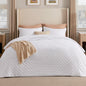 Bedsure Quilts Queen Size - Lightweight Comforter Queen Size for Summer, Bright White Bedspread Quilt with Clover Pattern, Soft Ultrasonic Coverlet, Modern All-Season Bedding, 90 x 96 Inches