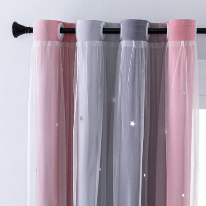 XiDi Curtains for Girls Bedroom Decor, Rainbow Blackout Curtains for Kids/Little Girl Room Decor, Unicorn Wall Decals,Pink Purple Green,63 x 34 inches,1 Panel