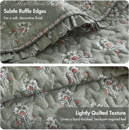 Madison Park Vintage Floral Quilt Set, 3PC King/Cal King Reversible Bed Set