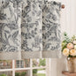 jinchan Linen Valance Curtain Farmhouse 16 Inch 1 Panel Blue on Beige