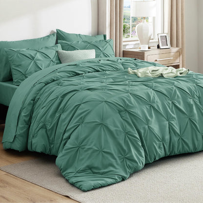 Bedsure 7-Piece Queen Bedding Comforter Set & Sheet Set, Grey Bed in a Bag