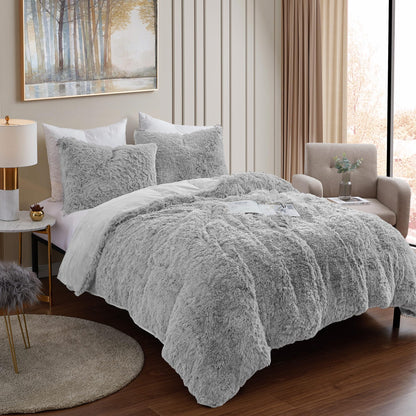 Full Size Comforter Set with Sheets - 7-Piece Bedding Collection - 1 Comforter, 1 Fitted Sheet, 1 Flat, 4 Pillowcases - Deep Pocket - Soft & Breathable Premium Quality - Ideal for All Seasons, Gray