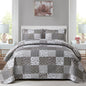 Mybedsoul Boho Quilts Queen Size, Patchwork Floral Bedding Set, Blue
