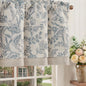 jinchan Linen Valance Curtain Farmhouse 16 Inch 1 Panel Blue on Beige