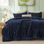 Bedsure Large Queen Fluffy Comforter Set, Cozy Fleece Cream White Bedding