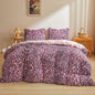 XeGe Cheetah Print Fluffy Faux Fur Duvet Cover Set, Queen, Leopard Brown