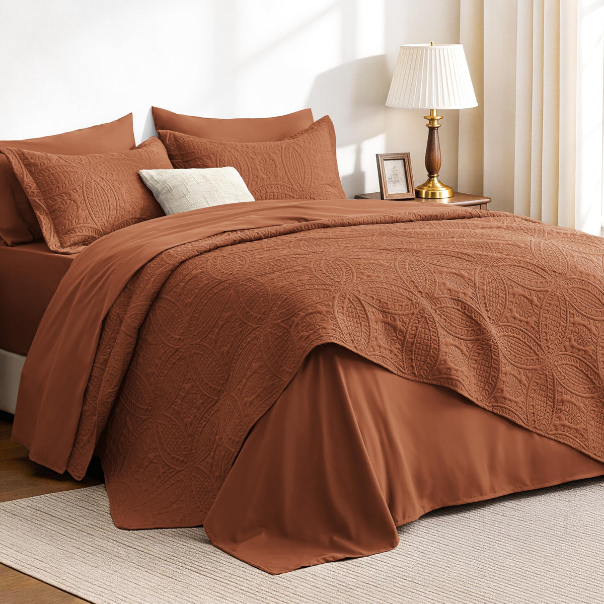 Love's cabin Quilts for Queen Bed Blue Bedspreads - Soft Bed Summer Lightweight Bedspread Comforter - Modern Style Coin Pattern Coverlet for All Season - 3 Pieces (1 Quilt, 2 Pillow Shams)