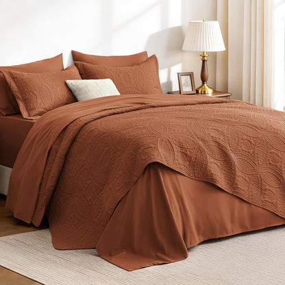 Love's cabin Quilts for Queen Bed Blue Bedspreads - Soft Bed Summer Lightweight Bedspread Comforter - Modern Style Coin Pattern Coverlet for All Season - 3 Pieces (1 Quilt, 2 Pillow Shams)