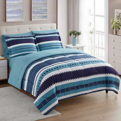 Full Size Comforter Set with Sheets - 7-Piece Bedding Collection - 1 Comforter, 1 Fitted Sheet, 1 Flat, 4 Pillowcases - Deep Pocket - Soft & Breathable Premium Quality - Ideal for All Seasons, Gray