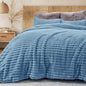 Sasttie Fluffy Queen Comforter Set, 3 PC Soft Fleece Bedding, Cream White