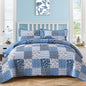 Mybedsoul Boho Quilts Queen Size, Patchwork Floral Bedding Set, Blue