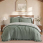 BLOOMHAVEN Queen Comforter Set-7 Pieces Ruffle Bedding with Floral Sheet