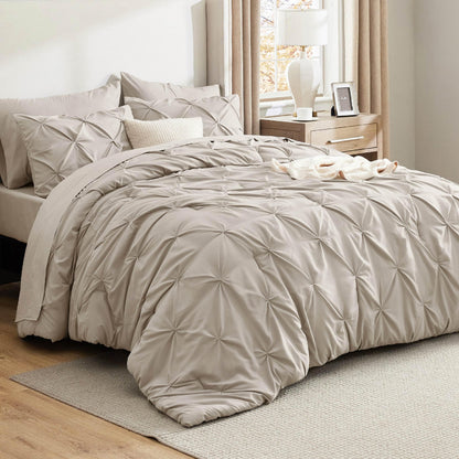 Bedsure 7-Piece Queen Bedding Comforter Set & Sheet Set, Grey Bed in a Bag