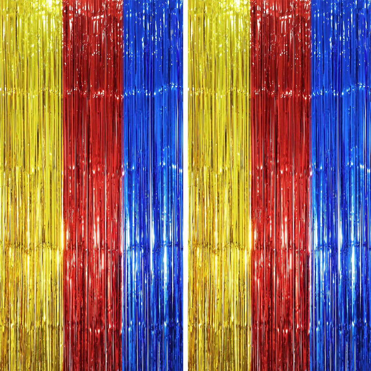 Voircoloria Laser Pink Foil Fringe Backdrop Curtains,3.3x6.6ft, 2 Pack
