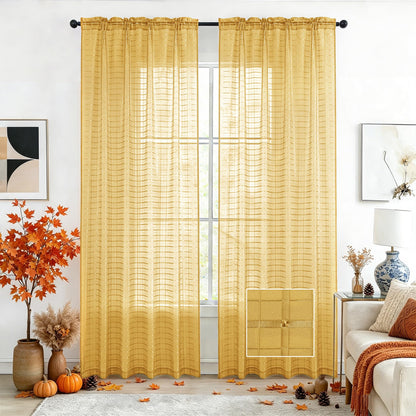 SpaceDresser Sheer Voile Curtains for Living Room 84 Inch Long 2 Panels