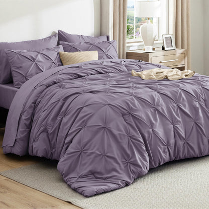 Bedsure 7-Piece Queen Bedding Comforter Set & Sheet Set, Grey Bed in a Bag