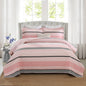 Homzard 100% Cotton Quilt Bedding Set Queen Size Striped Floral Bedspread