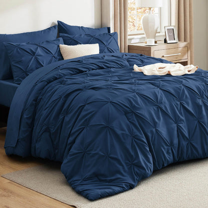 Bedsure 7-Piece King Size Comforter Set & Sheets, Grey King Bedding
