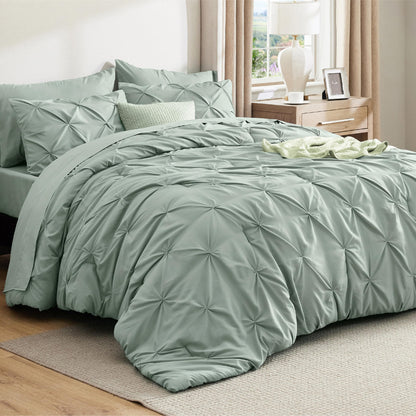 Bedsure 7-Piece Queen Bedding Comforter Set & Sheet Set, Grey Bed in a Bag