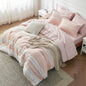 Bedsure Queen Comforter Set, Blue Striped Bedding Set, 7 Piece