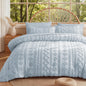 MR&HM Queen Comforter Set 7 Pieces, Fluffy Tufted Boho Beddding Set Beige