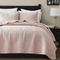 palassio Beige 100% Cotton Quilt Queen Size Bedding Sets with 2 Pillow Shams, Textured Lightweight Soft Bedspread Shabby Chic Coverlet, Neutral Quilted Comforter Bed Cover for All Season, 3 Pieces