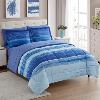 Full Size Comforter Set with Sheets - 7-Piece Bedding Collection - 1 Comforter, 1 Fitted Sheet, 1 Flat, 4 Pillowcases - Deep Pocket - Soft & Breathable Premium Quality - Ideal for All Seasons, Gray