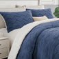 BEDELITE Fluffy Sherpa Queen Comforter Set,Grey