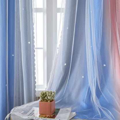 XiDi Curtains for Girls Bedroom Decor, Rainbow Blackout Curtains for Kids/Little Girl Room Decor, Unicorn Wall Decals,Pink Purple Green,63 x 34 inches,1 Panel